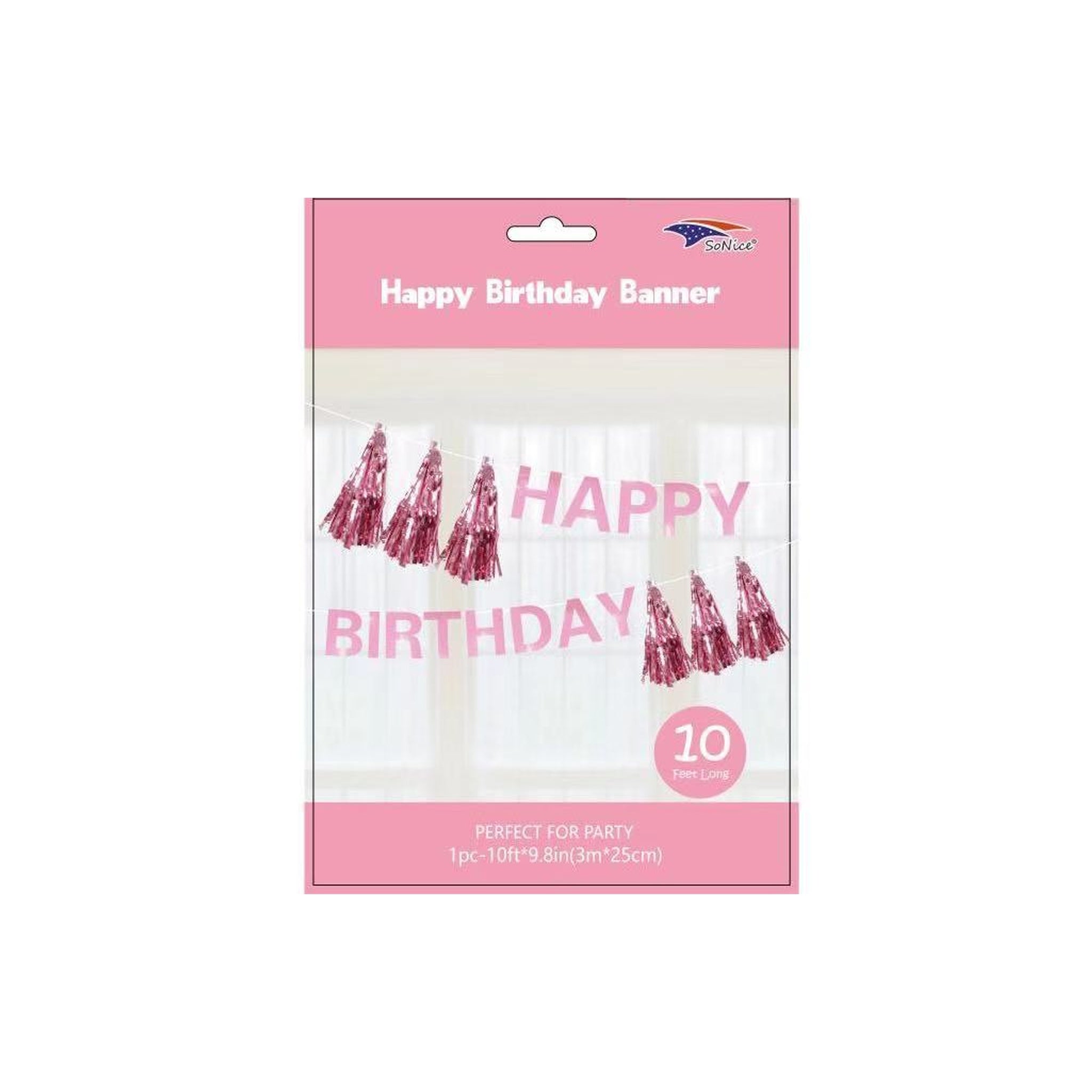 Happy Birthday T/Banner Light Pink